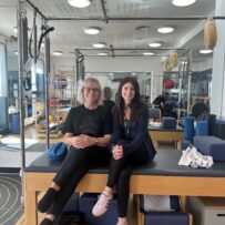 Ann Wilde and Jane Paris at Royal Ballet College for article