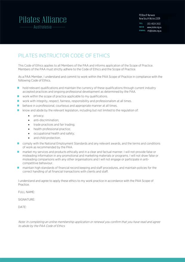 PAA Code Of Ethics