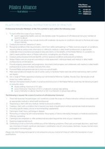PAA Scope Of Practice - Professional Instructor