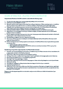 PAA Scope Of Practice - Studio Instructor