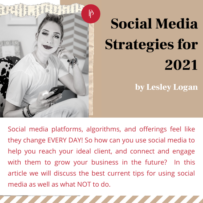 social media strategies for 2021 by Lesley Logan